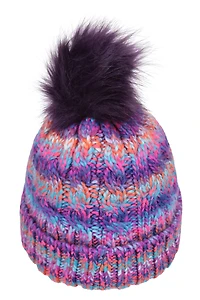 Rainbow Geneva Sherpa Lined Womens Pom Beanie