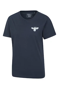 Floral Bee Womens Loose Fit T-Shirt