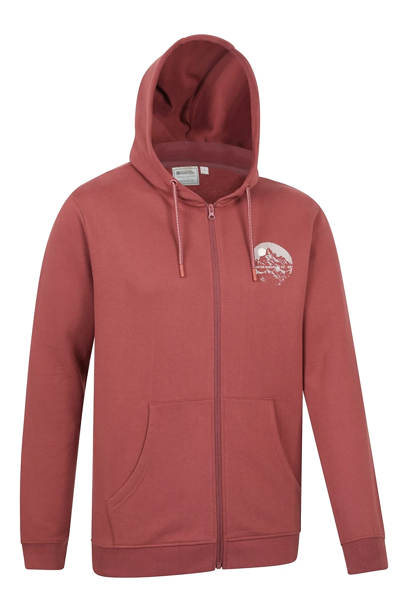 Adventure Mens Mountain Graphic Full Zip Hoodie