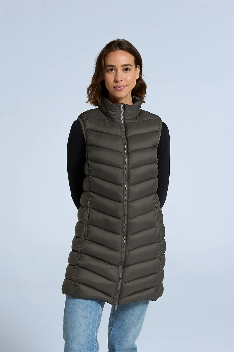Frankie Womens Padded Longline Gilet