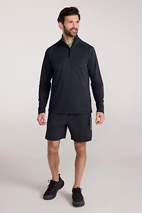 Top Spin Mens Textured Half-Zip Midlayer
