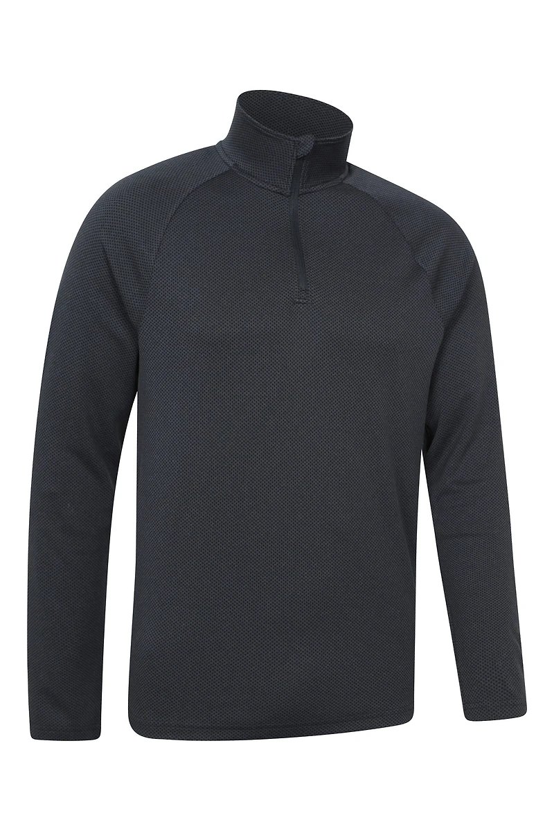 Top Spin Mens Textured Half-Zip Midlayer