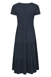 Malaga Broderie Sleeve Womens Tiered Dress