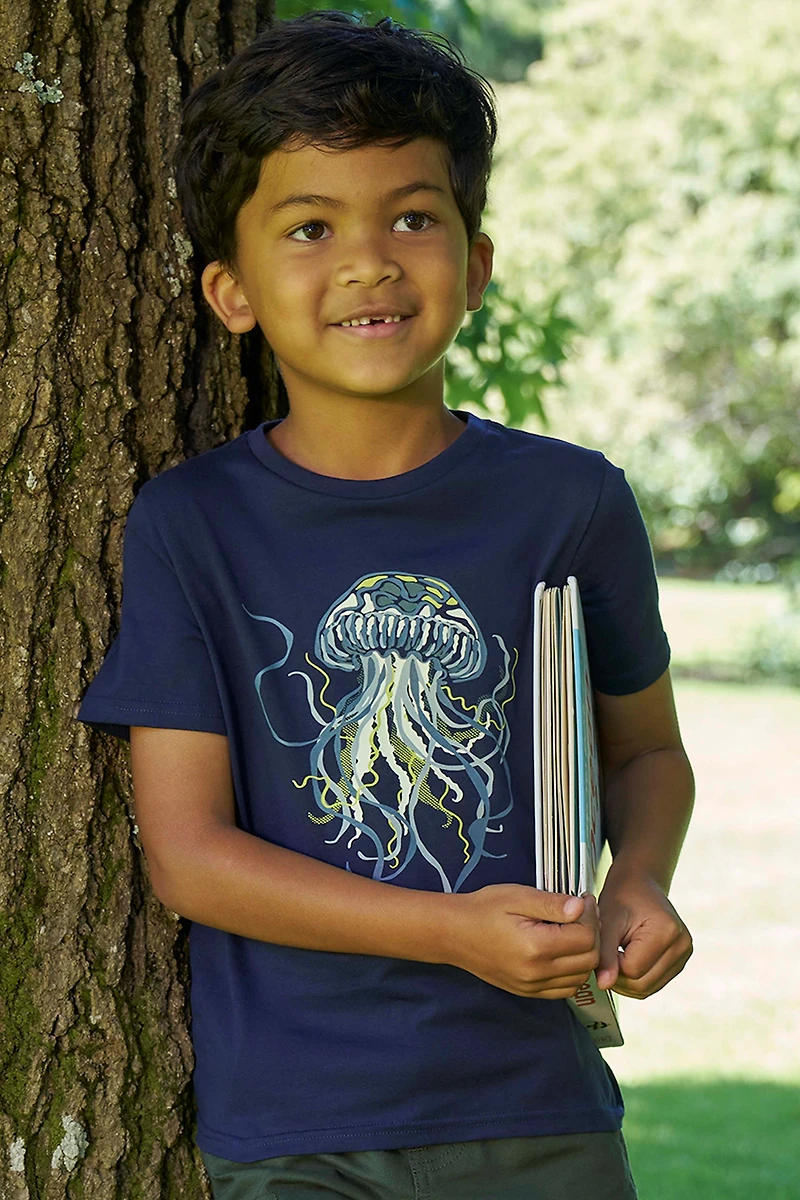 Glow The Dark Jellyfish Kids T-Shirt