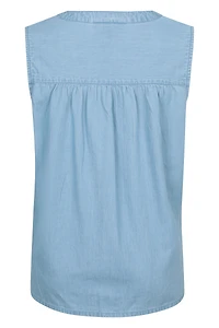 Tuscany Womens Chambray Sleeveless Shirt