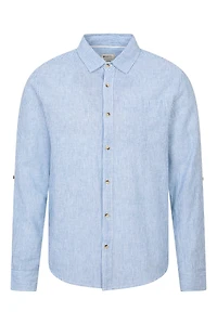 Lowe Mens Cotton Linen Stripe Shirt