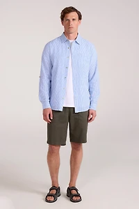 Lowe Mens Cotton Linen Stripe Shirt