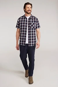 Trace Mens Flannel Short Sleeve Shirt