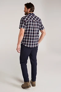 Trace Mens Flannel Short Sleeve Shirt