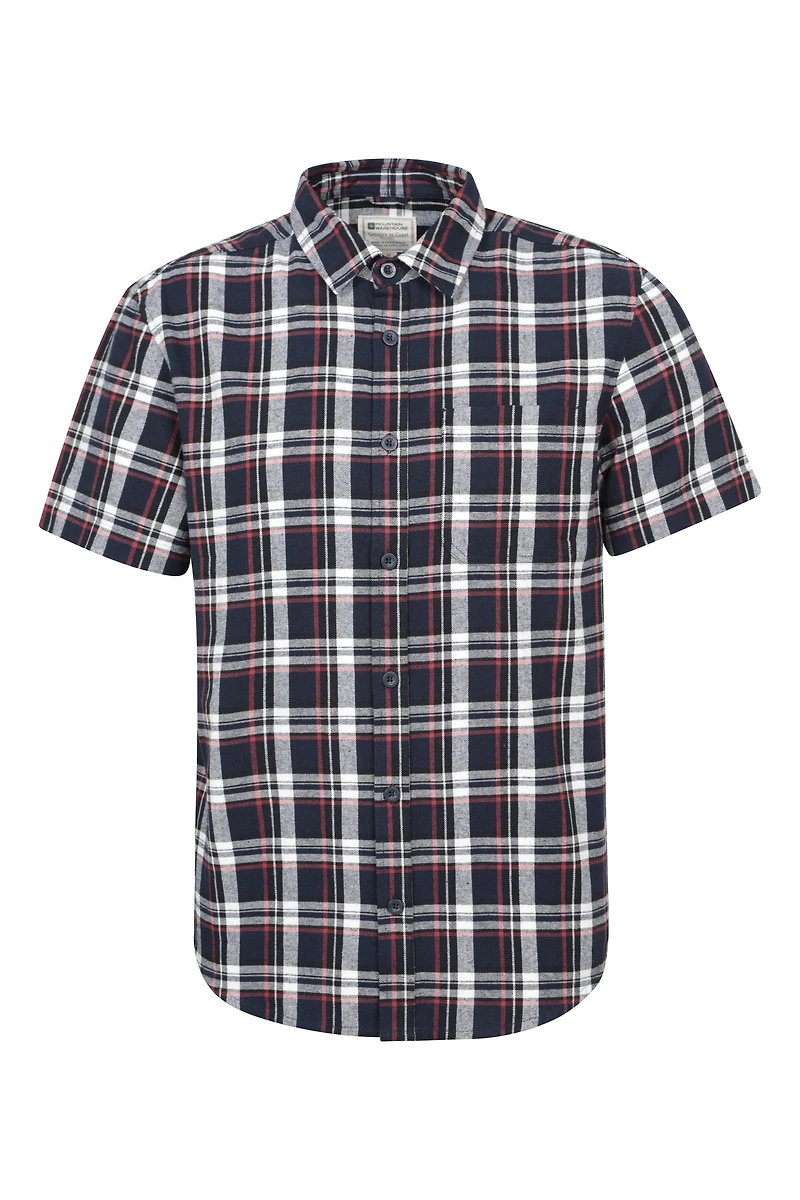 Trace Mens Flannel Short Sleeve Shirt