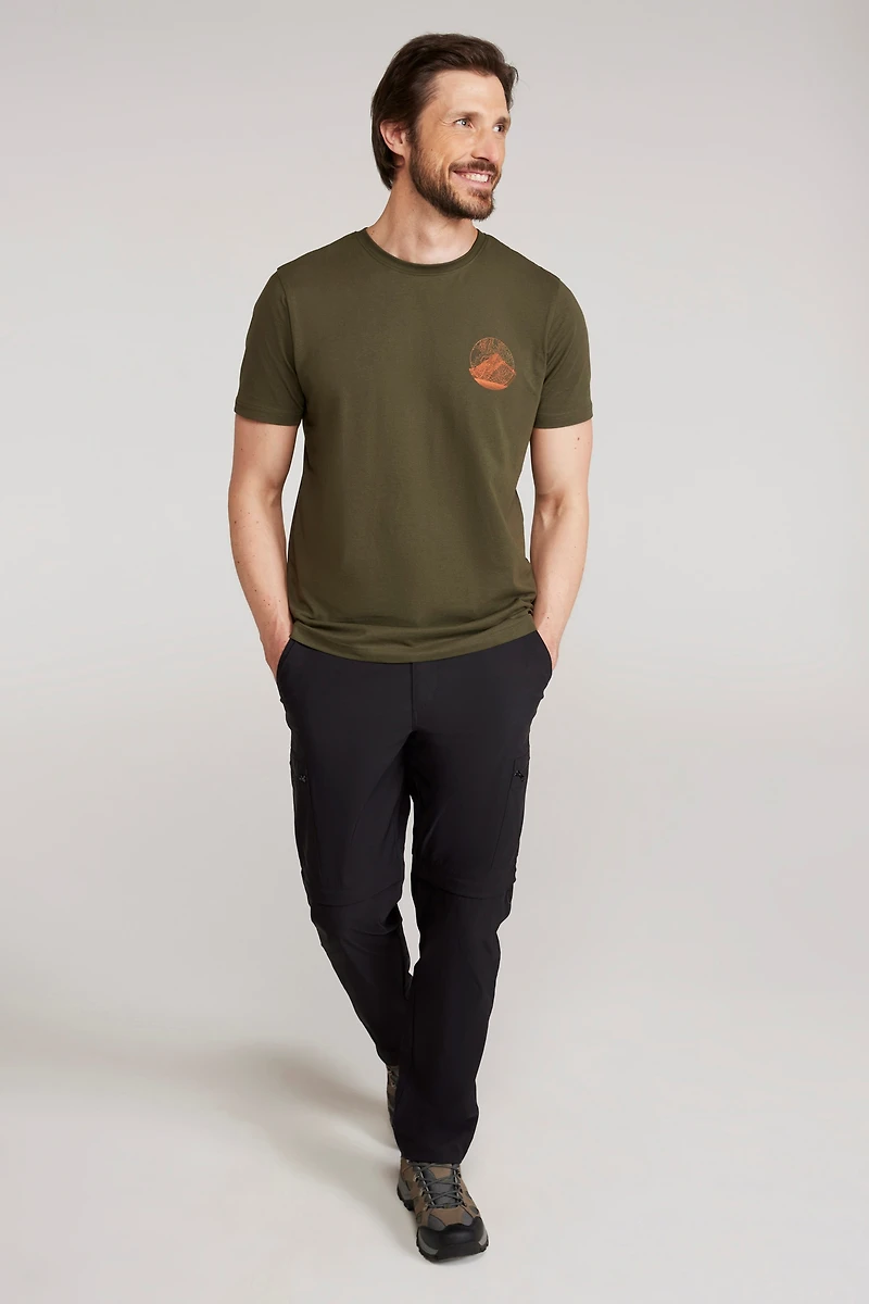 Mountain Grid Mens Graphic T-Shirt
