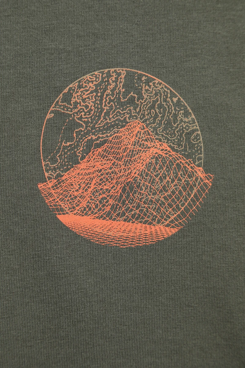 Mountain Grid Mens Graphic T-Shirt