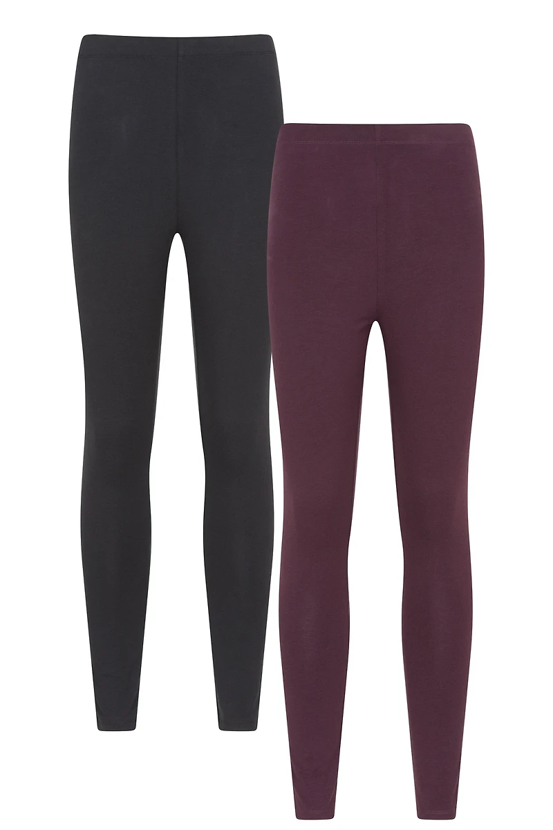 Womens Cotton Blend Midweight Leggings Multipack