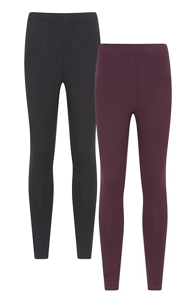 Womens Cotton Blend Midweight Leggings Multipack