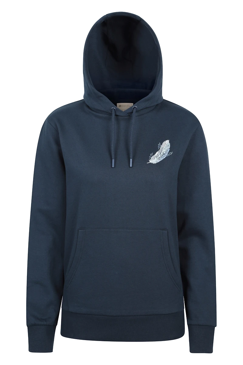 Printed Womens Floating Feather Hoodie