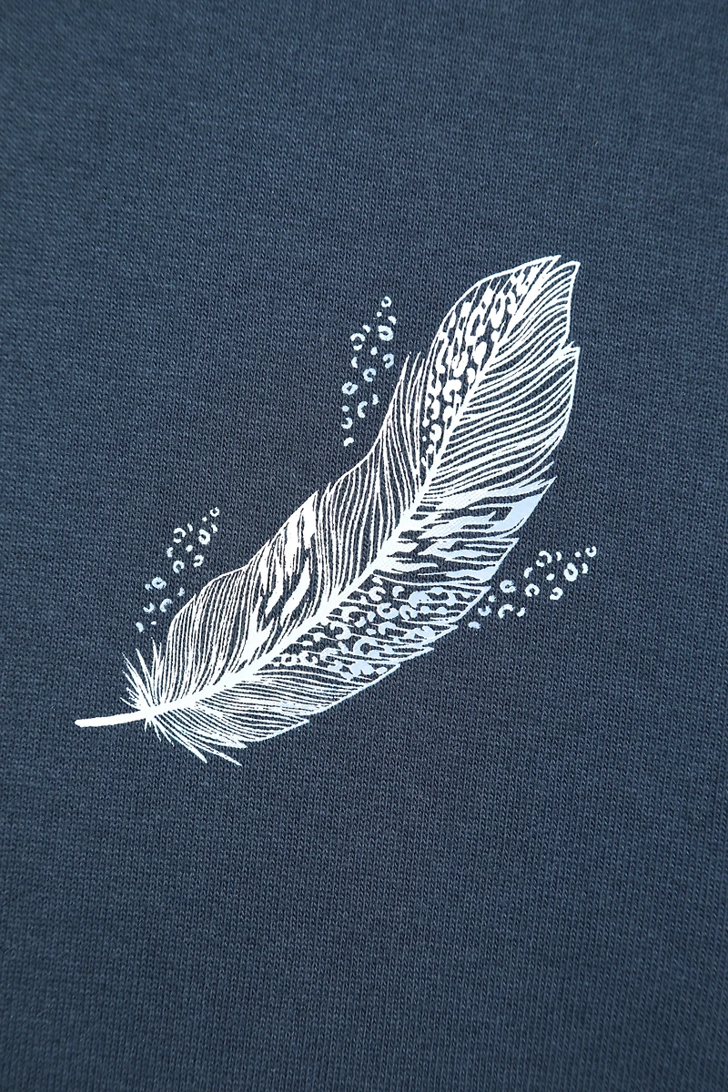 Printed Womens Floating Feather Hoodie