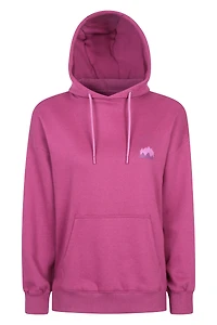 Printed Mountain Scene Womens Relaxed Fit Hoodie