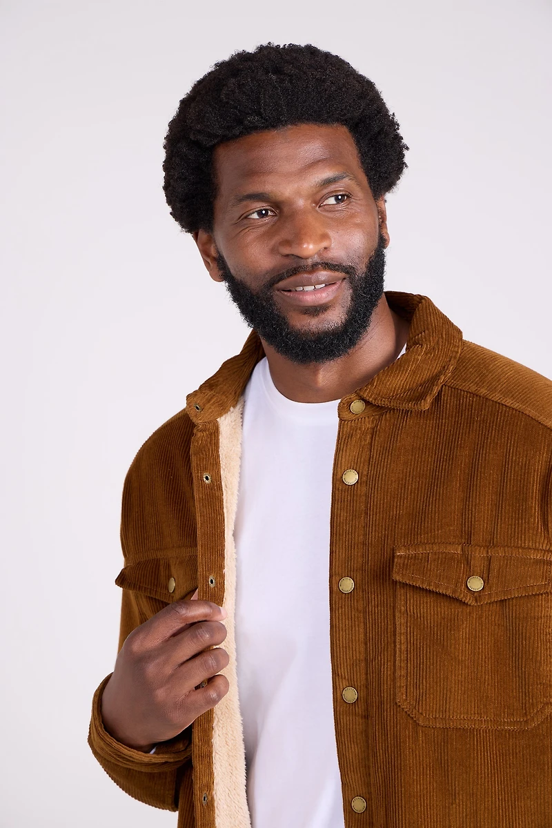 Chiswick Mens Cord Borg Lined Overshirt