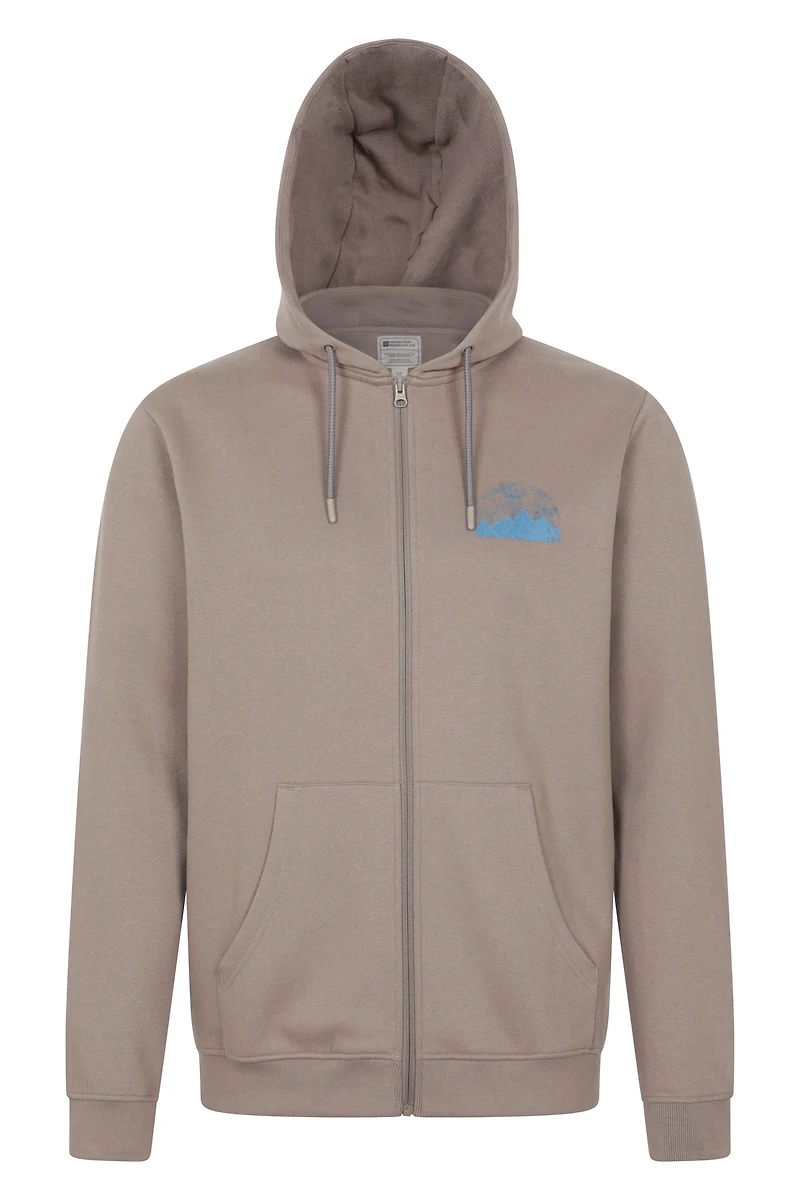 Texture Mens Mountain Graphic Full Zip Hoodie
