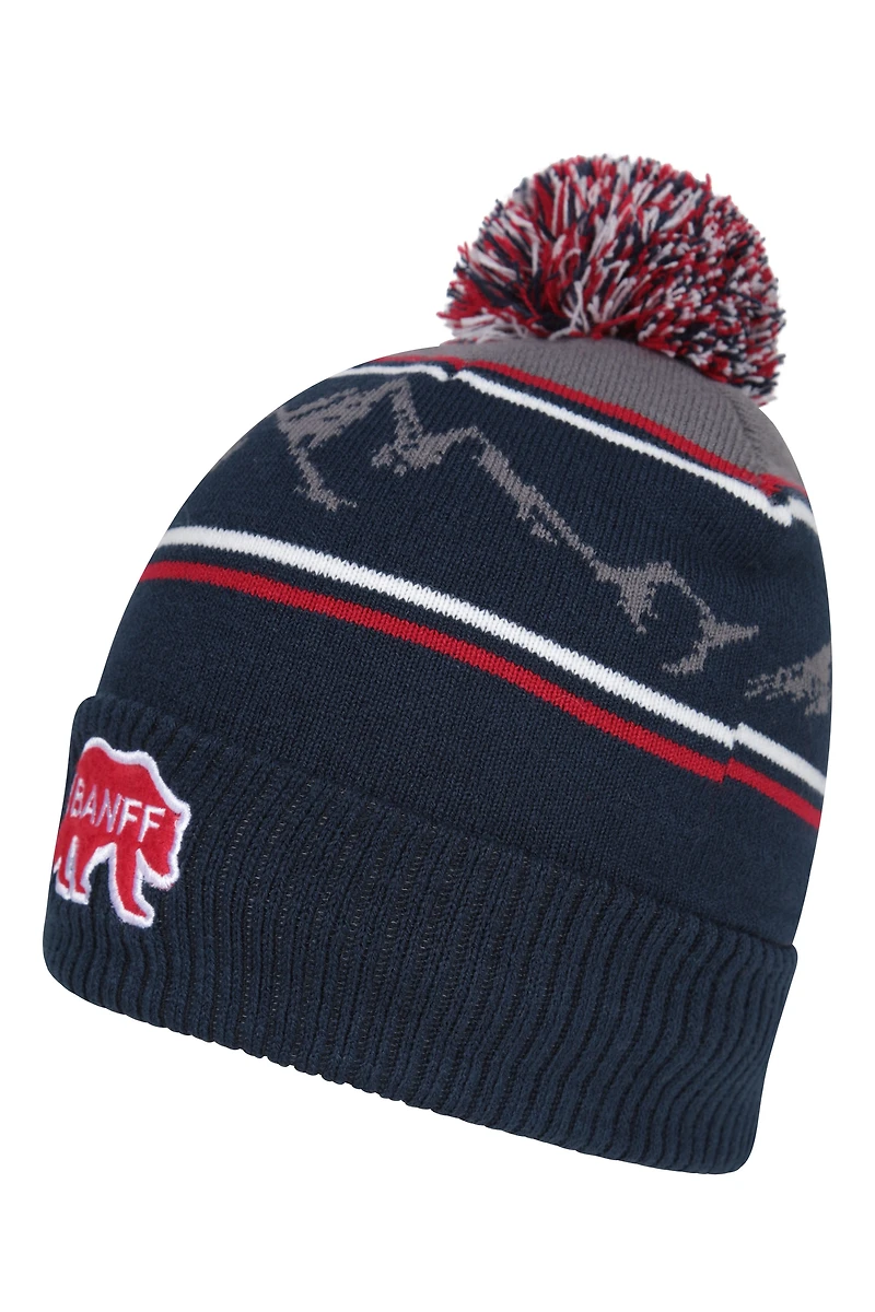 Banff Mens Fur Lined Pom Beanie