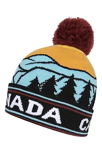 Canada Mens Jacquard Pom Beanie