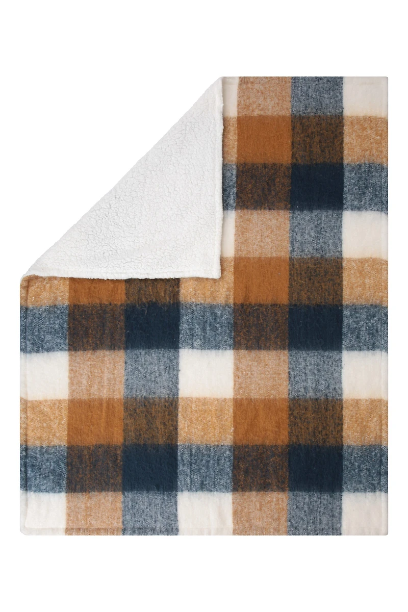 Borg Lined Check Blanket