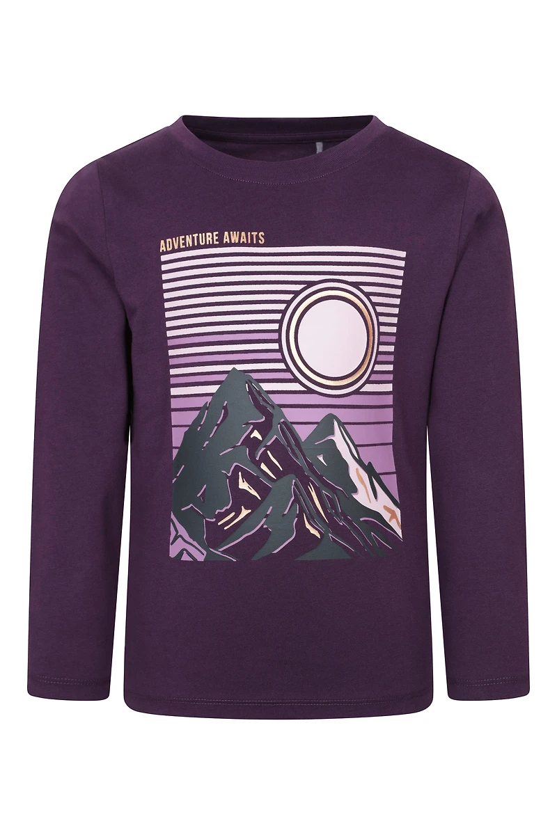 Gold Foil Mountain Kids Printed Tee
