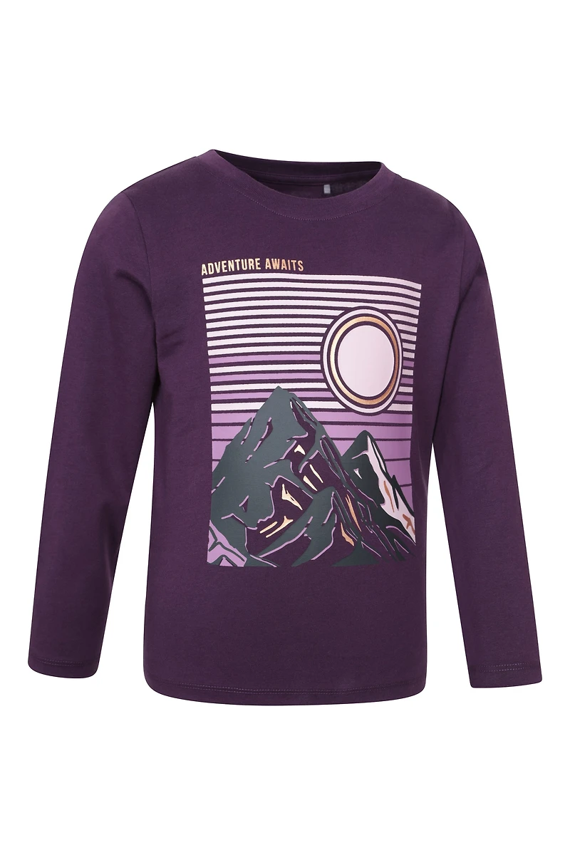 Gold Foil Mountain Kids Printed Tee