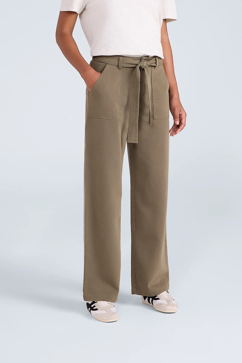 High Waisted Womens Straight Leg Trousers