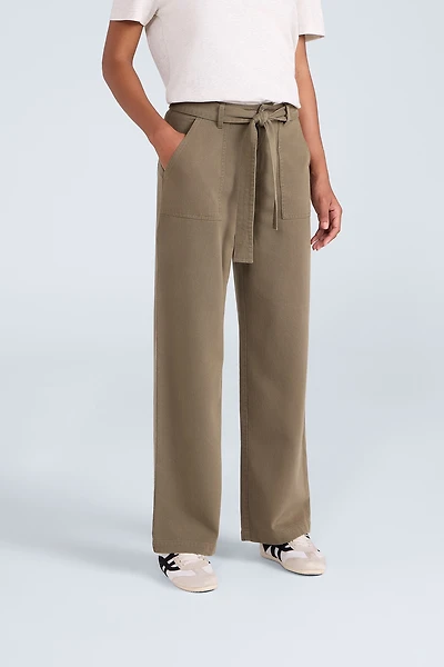 High Waisted Womens Straight Leg Trousers