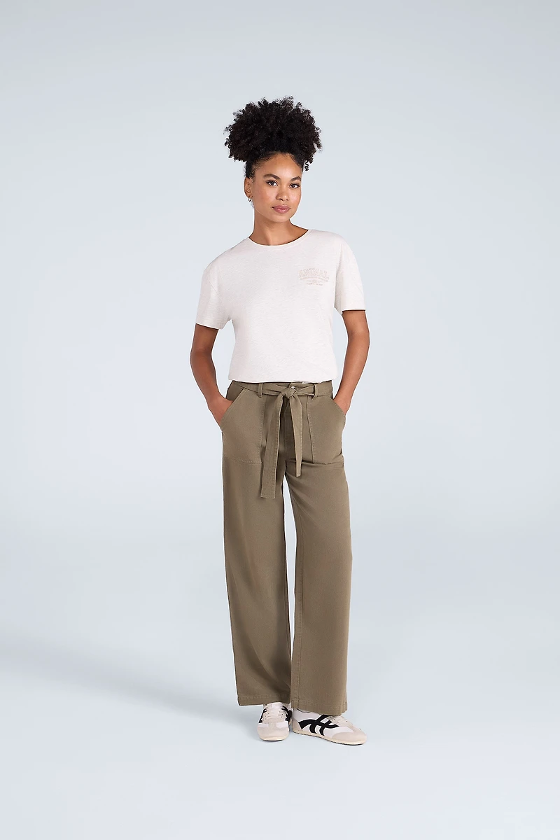 High Waisted Womens Straight Leg Trousers