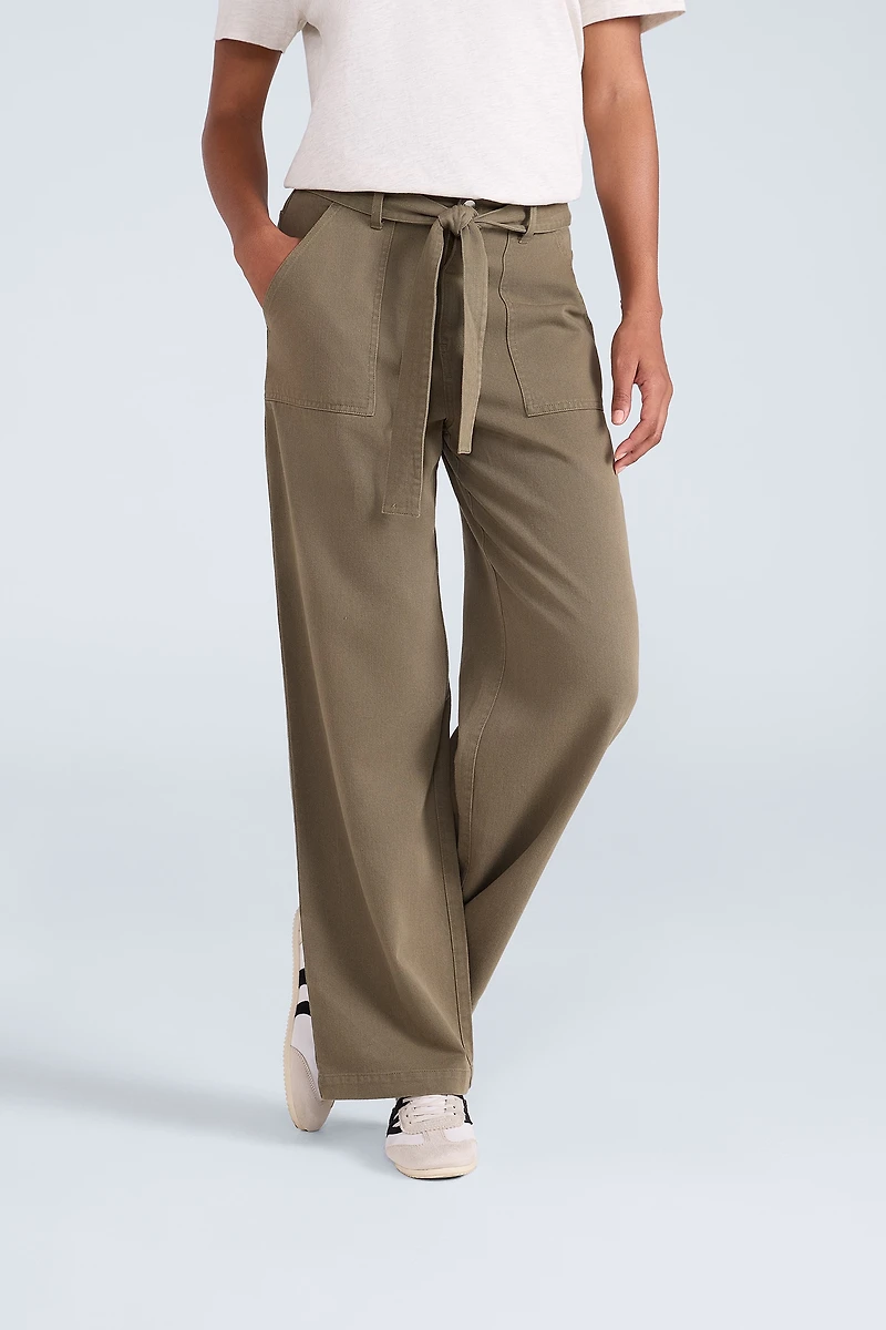 High Waisted Womens Straight Leg Trousers