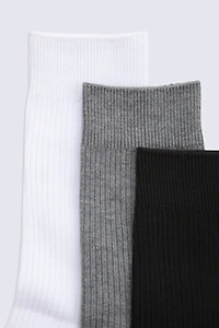Flynn Mens Ribbed Mid Calf Socks- 3 Pack