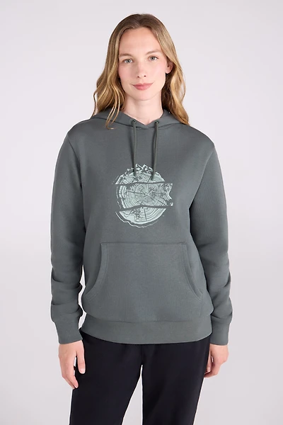 Printed Mountain Ring Womens Regular Fit Hoodie