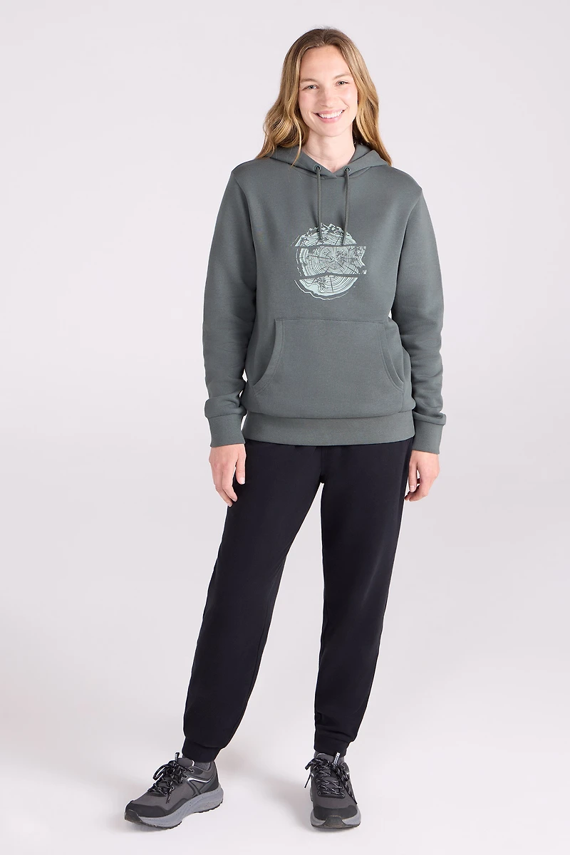 Printed Mountain Ring Womens Regular Fit Hoodie