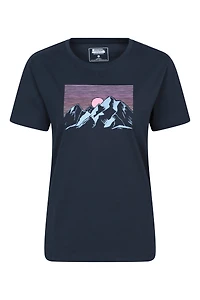 Printed Womens Tech Mountain Loose Fit T-Shirt