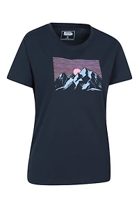 Printed Womens Tech Mountain Loose Fit T-Shirt