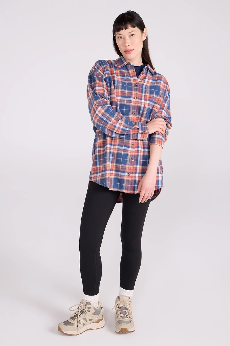 Elm Brushed Flannel Relaxed Fit Long Sleeve Womens Shirt