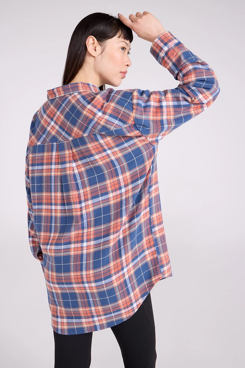 Elm Brushed Flannel Relaxed Fit Long Sleeve Womens Shirt