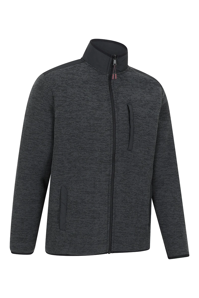 Hayfield Mens Fur Lined Full Zip Fleece