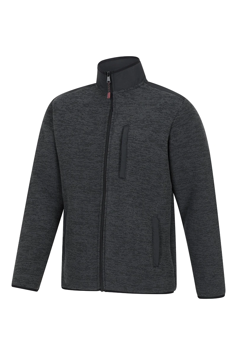 Hayfield Mens Fur Lined Full Zip Fleece