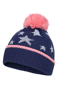 Star Kids Fleece Lined Pom Beanie