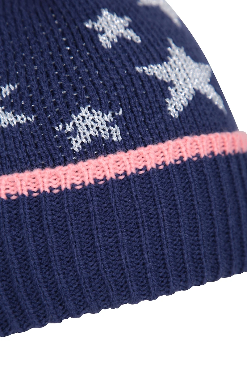 Star Kids Fleece Lined Pom Beanie