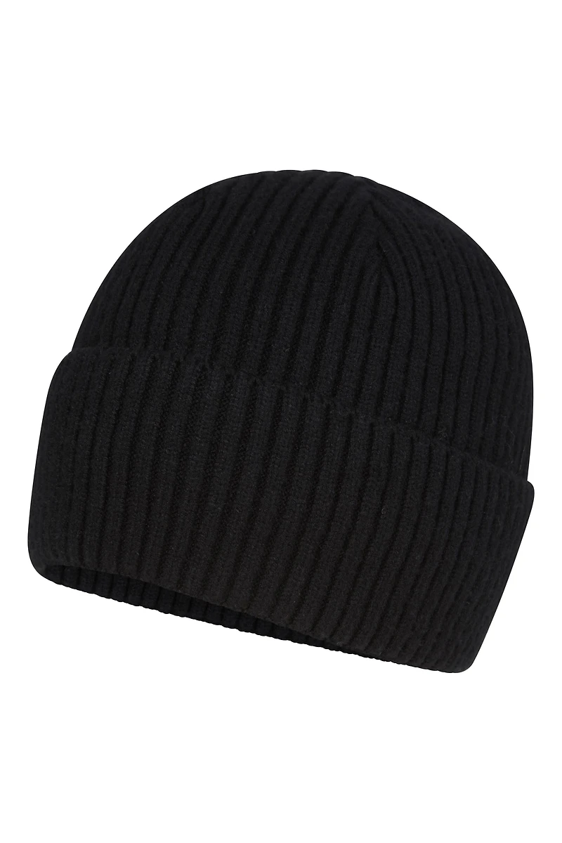 Isotherm Womens Fur Lined Ribbed Beanie