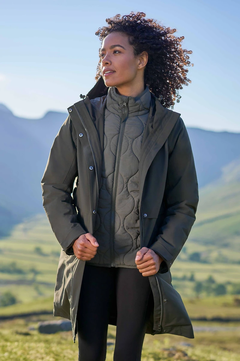 Luna Womens 3 1 Long Waterproof Jacket