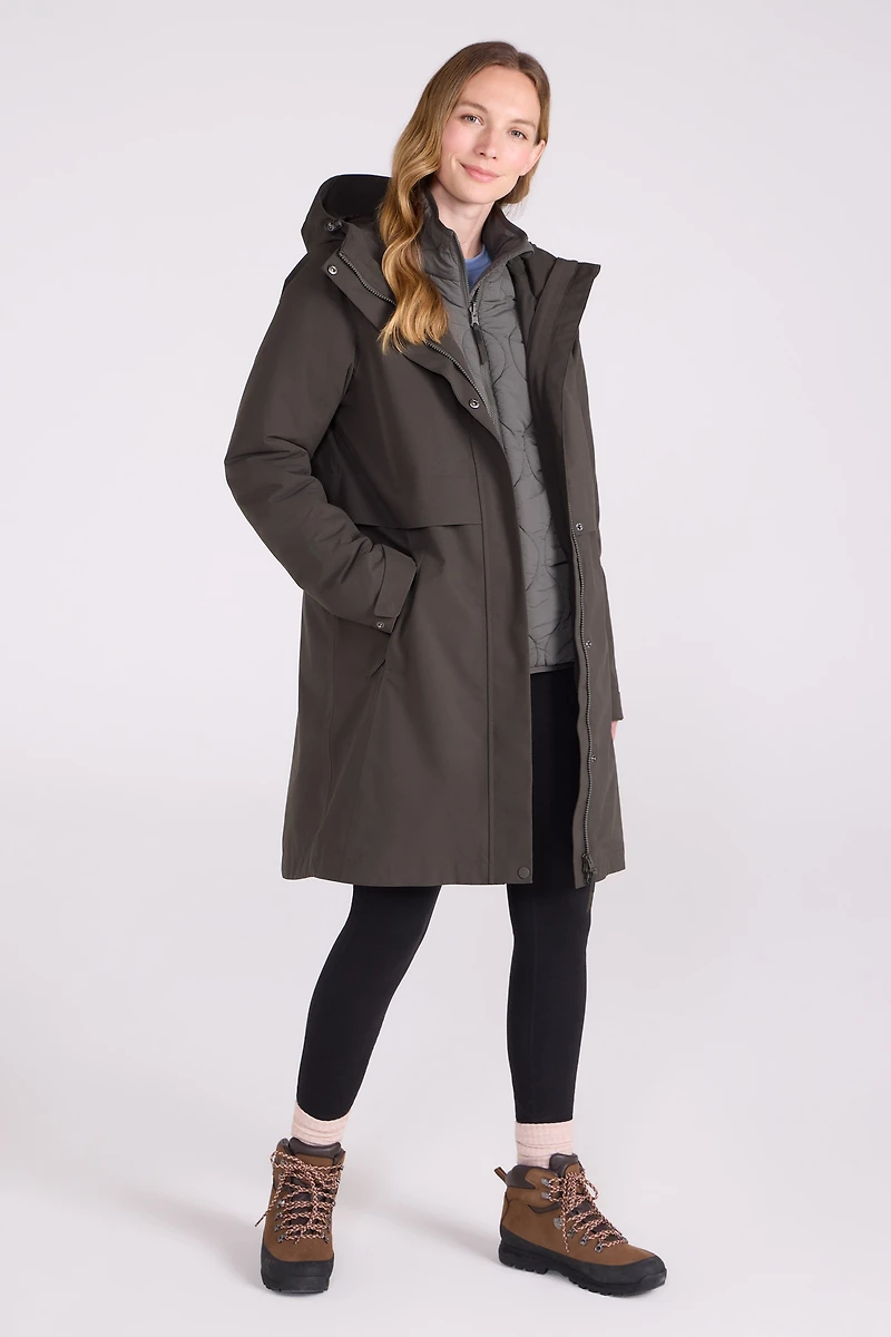 Luna Womens 3 1 Long Waterproof Jacket