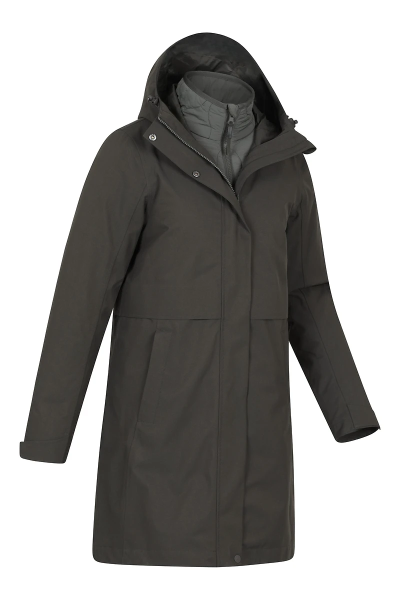 Luna Womens 3 1 Long Waterproof Jacket