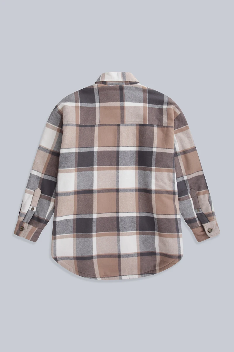 Megan Womens Borg-Lined Boxy Shirt