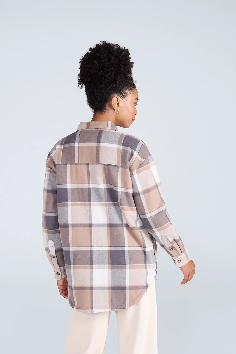 Megan Womens Borg-Lined Boxy Shirt