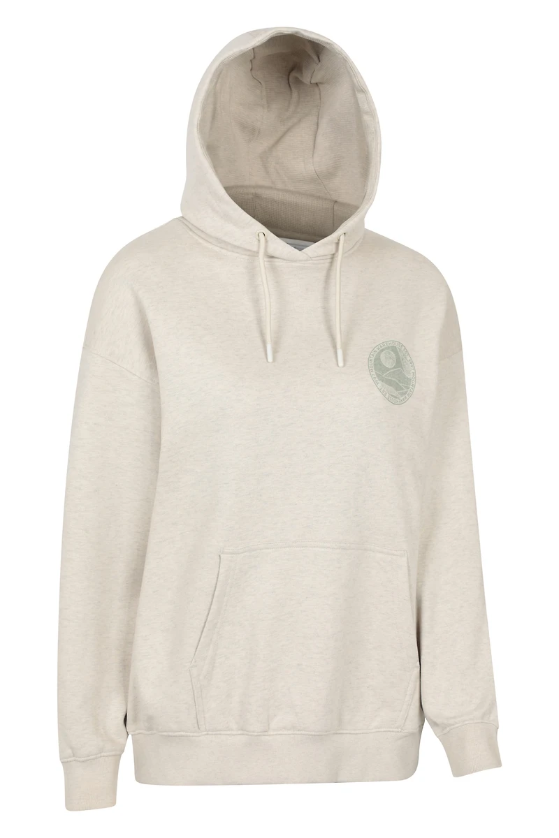 Printed Mountain Collage Womens Relaxed Fit Hoodie